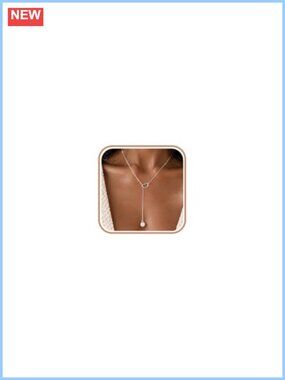 Sterling Silver Y Drop Lariat Necklace with Pearl Heart